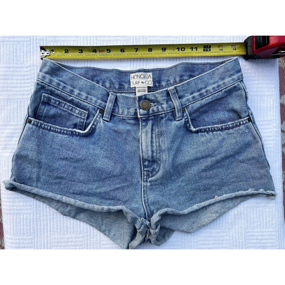2000s Honolua Surf Co Y2K Denim Cut Off Shorts Raw Hem Light Wash Size 2